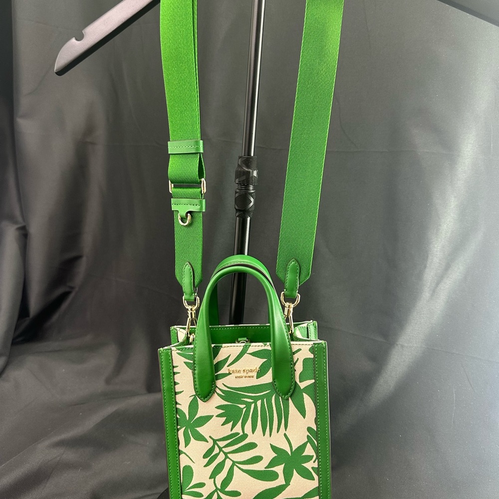 kate spade Green and Cream Mini Crossbody Tote